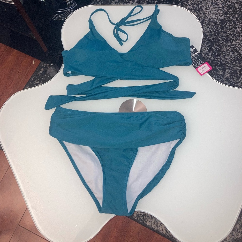 Aqua Strappy Swimsuit Small